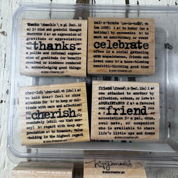 Wooden Rubber Stamps Words Sayings Warm Sayings  Lot of 25 Card Making Scrapbook - Picture 2 of 9
